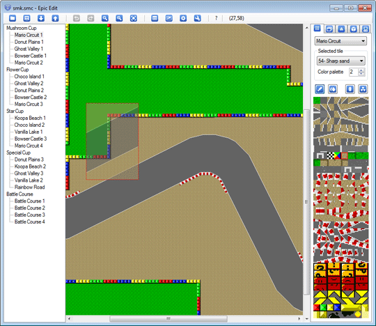 Tileset editing mode screenshot - a user having copied several tiles